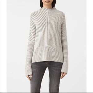 All Saints Terra gray high neck sweater. Size medium.